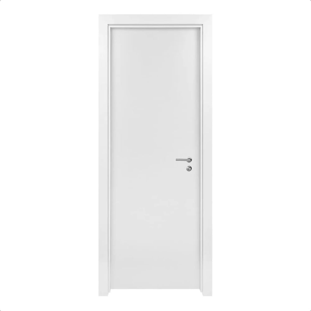 Kit Porta de Madeira 210x62cm Esquerda Batente Regulável 11-19cm Branco Texturizado Rocha Kit Porta de Madeira 210x62 Esquerda Batente Regulável 11-19cm Branco Texturizado Rocha
