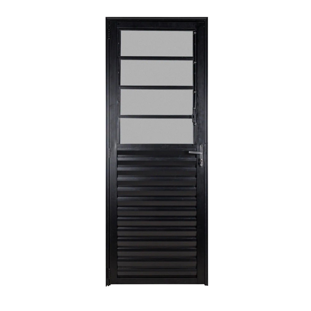 Porta Basculante de Alumínio Ecosul 210x80cm Esquerda Preta Esquadrisul Porta de Alumínio Basculante 210x80 Esquerda Preta Ecosul Esquadrisul