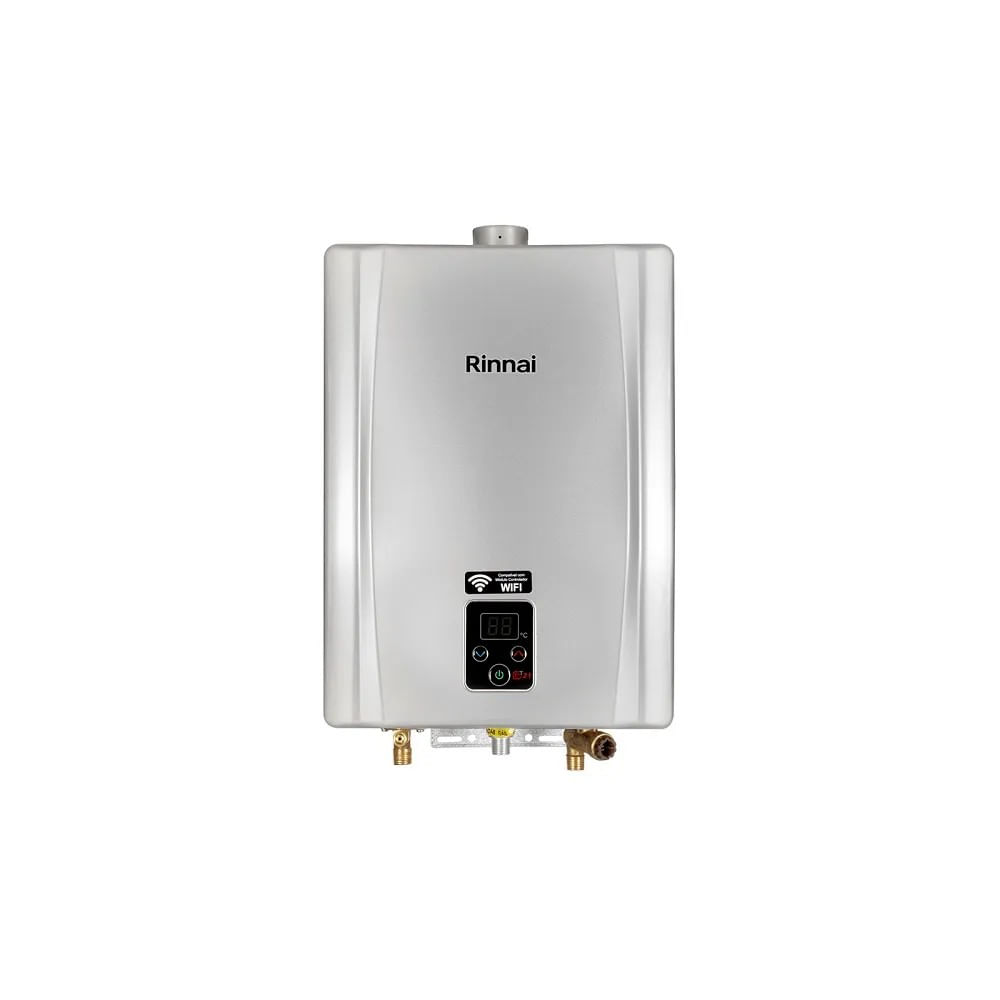 Aquecedor a Gás Digital Rinnai 21 Litros GN REUE211FEH Prata Bivolt Aquecedor A Gas Digital Reue211Feh 21 Litros Gn Prata Rinnai