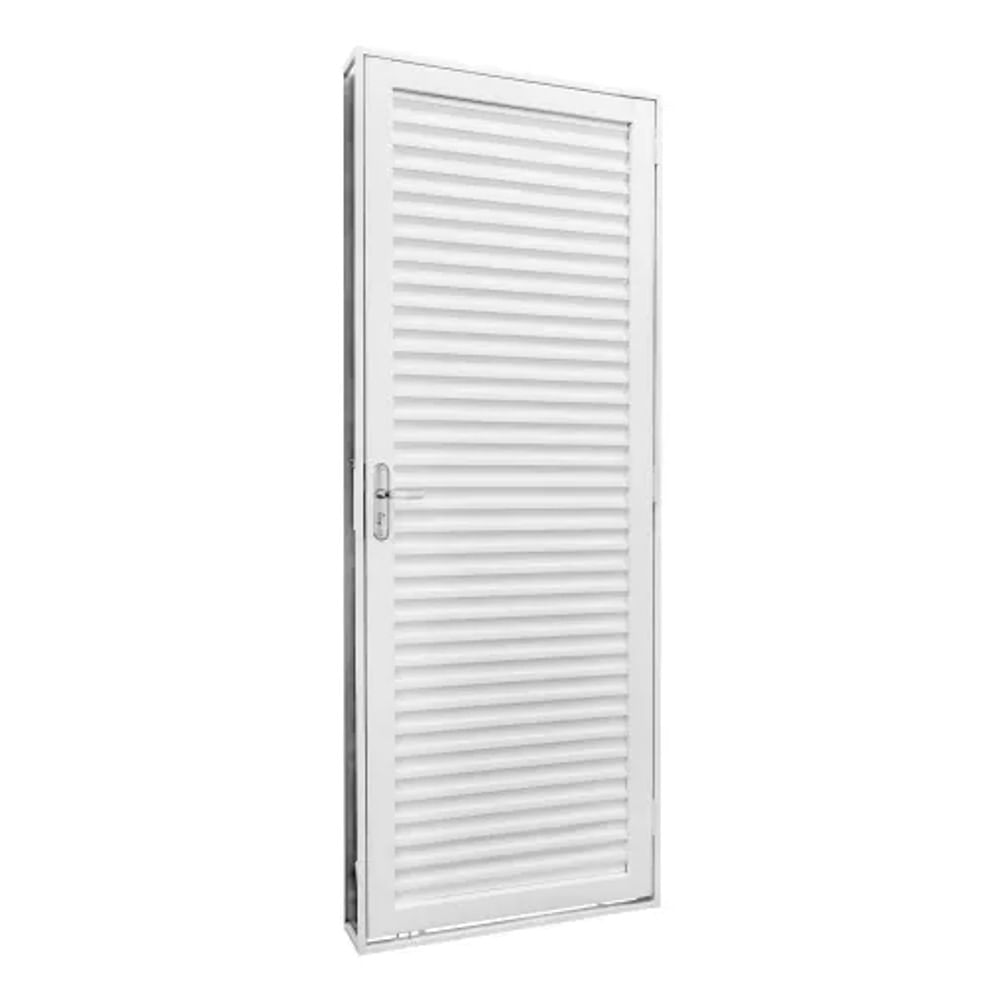 Porta Laminada de Aço Unicsol Ramassol 83x215x12 cm Branca Esquerda Porta Laminada De Aço 83x215x12 Branca Esquerda Unicsol Ramassol