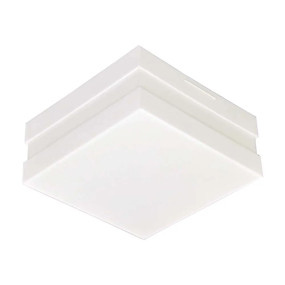 Plafon Quadrado Tualux Bilbão 18x18cm para 1 Lâmpada 20W Branco Plafon quadrado Tualux para 1 lâmpada 20W Bilbão 18x18cm branco