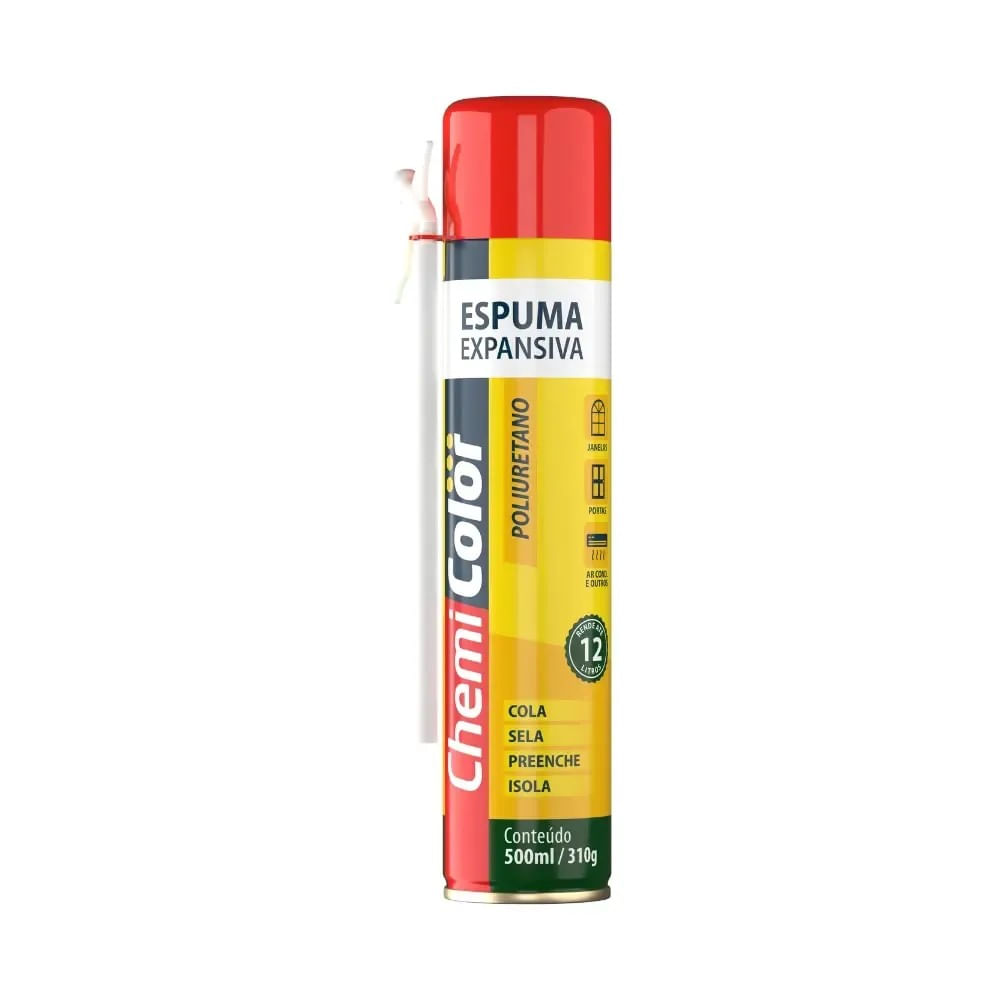 Espuma Expansiva de Poliuretano PU 500ml 280g Chemicolor Espuma Expansiva Pu 500Ml/280G Imp Chemicolor