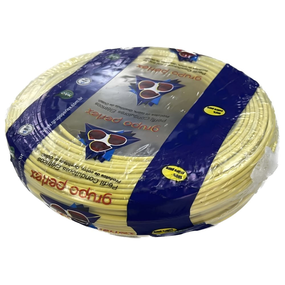 Cabo Flexível 4,00mm² 750V 50m Amarelo Perfil Cabo Flexível 4,00mmx2 50M 750V 70C Amarelo Perfil
