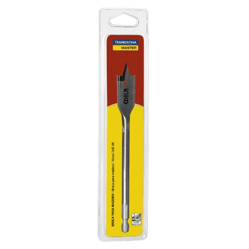 Broca Chata para Madeira 9/16" 150mm com Encaixe Rápido Tramontina Master Broca Para Madeira Ponta Chata 9/16 Corpo Em aço Especial Haste Encaixe Rápido 1/4 43144106 Tramontina