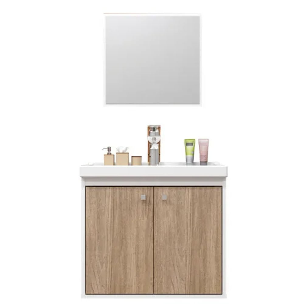 Conjunto Gabinete para Banheiro Aster com Lavatório e Espelheira Cerocha Branco Berlin Conjunto Gabinete Para Banheiro Com Lavatório E Espelheira Aster Branco Berlin Cerocha