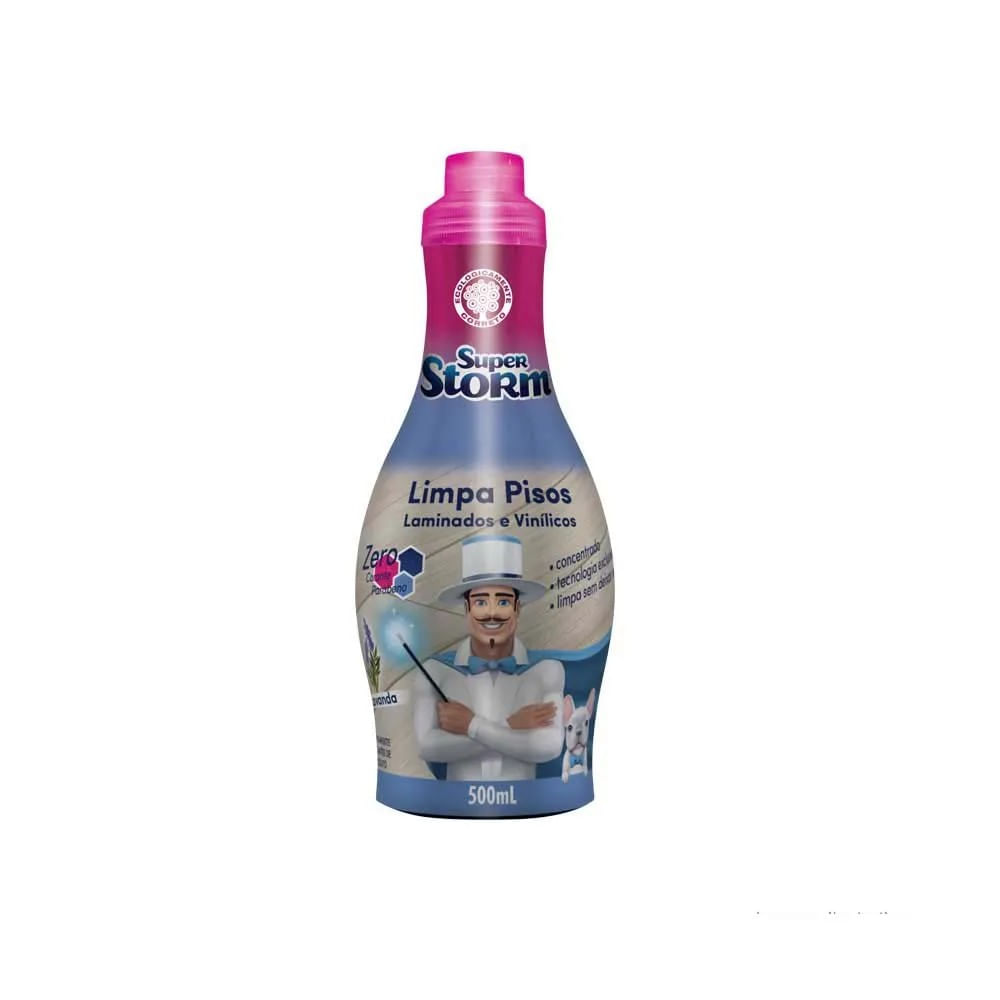 Limpa Pisos Laminados e Vinílicos Super Storm Pulvitec 500ml Limpa pisos lâminados e vinílicos Super Storm 500ml Pulvitec