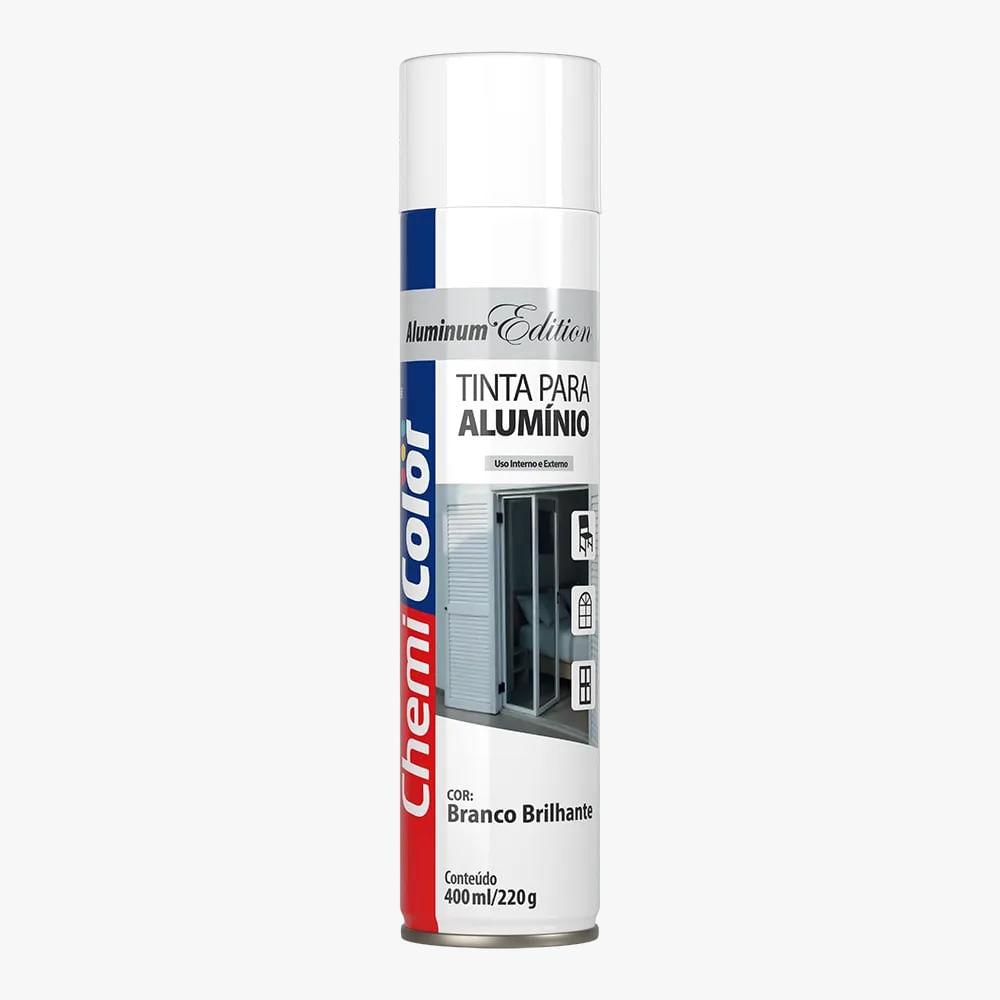 Tinta Para Aluminio Branco Brilhante 400Ml Chemicolor