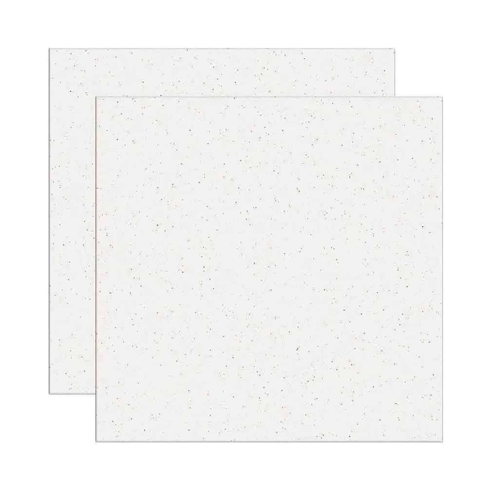 Piso Cerâmico Esmaltado 44,75x44,75cm Caixa com 2 m² Granilha Brilhante Branco Rotocolor Troia Formigres