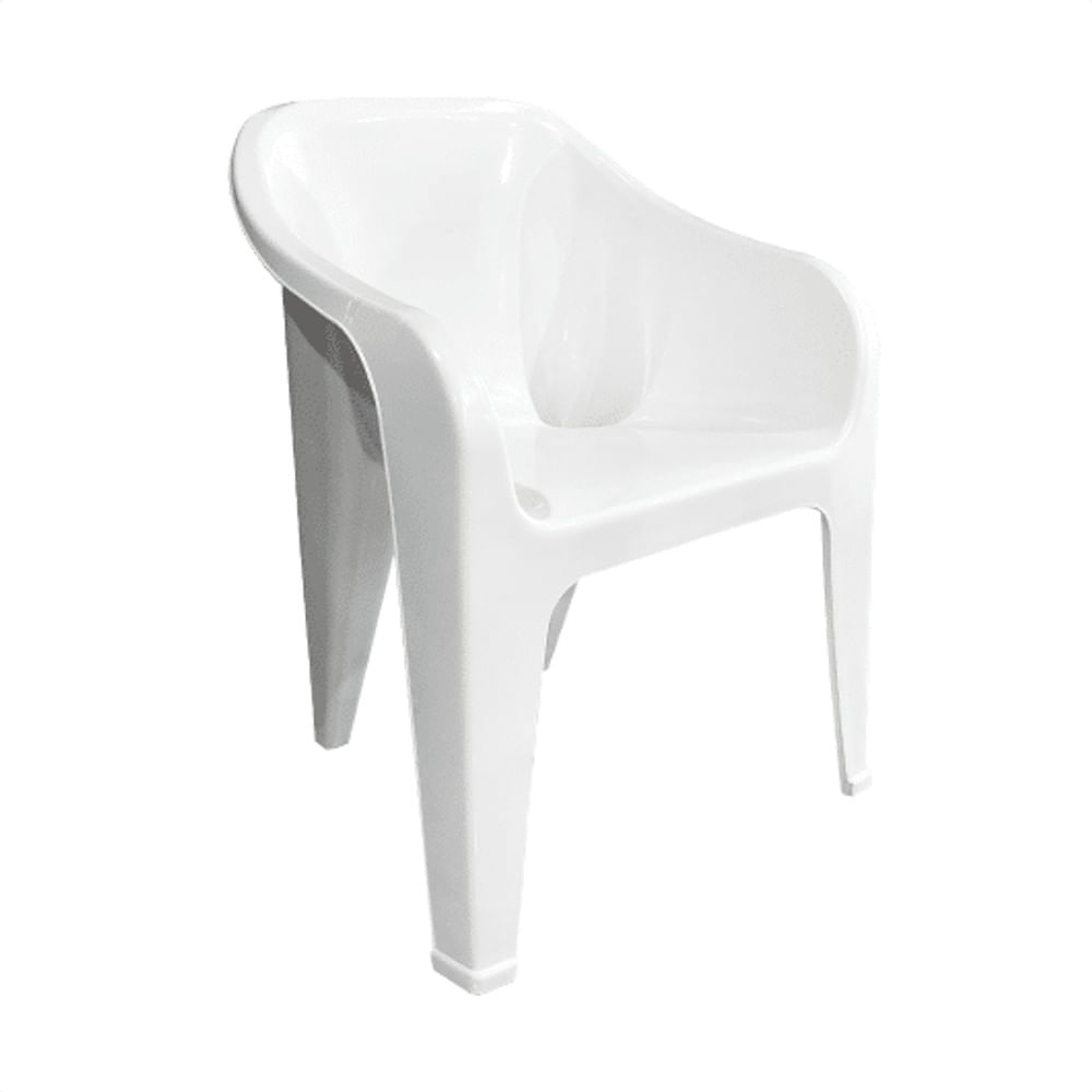 Cadeira Poltrona Plástica Confort Luxo Branca Arqplast