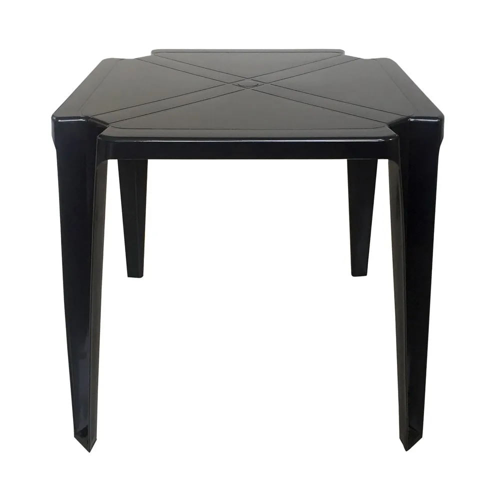 Mesa Plástica Monobloco Quadrada Preta Arqplast
