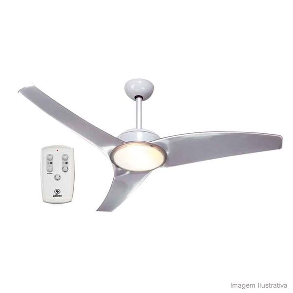 Ventilador de teto 110V com controle e 3 pás Aircontrol branco Latina