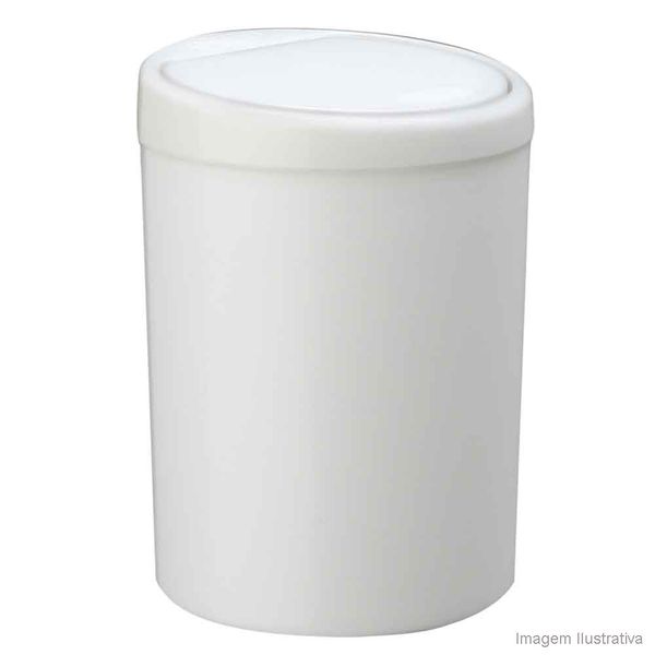 Lixeira de polipropileno Maxroll Click 7,5 litros branca Purimax