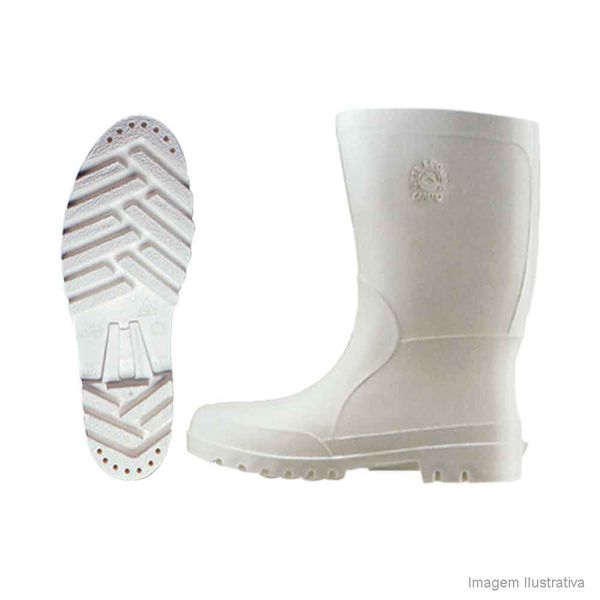 Bota de PVC Capataz com forro e cano curto tamanho 39 branca Dura Plus