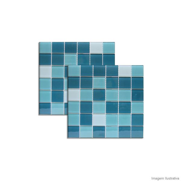 Pastilha de vidro placa 5x5cm placa 31x31cm green white Crystalcor
