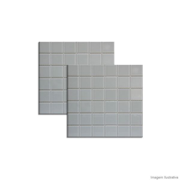 Pastilha de vidro placa 5x5cm 31x31cm branco Crystalcor