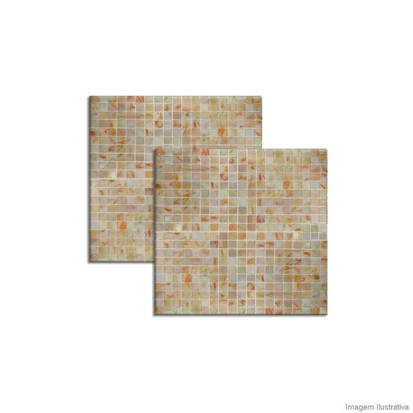 Pastilha de vidro Murano 1,5x1,5cm placa 30x30cm P320 Colormix