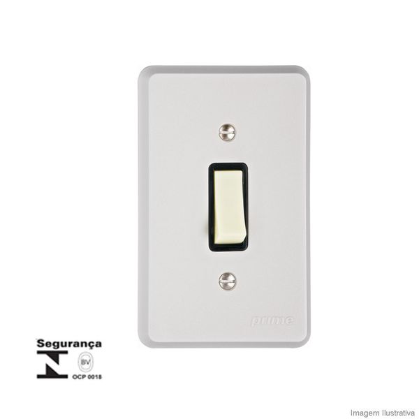 Interruptor simples 10A 250V com placa cinza Prime Schneider