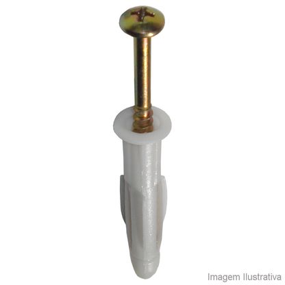 Parafuso para drywall cabeça panela POC/53 5,0 x 60mm com bucha branca 8mm Fixtil