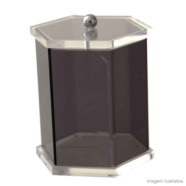 Porta algodão e cotonete pequeno fumê Formacril
