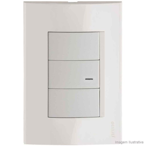 Conjunto montado de interruptor simples 10A 250V com placa branco Modena Prime Schneider