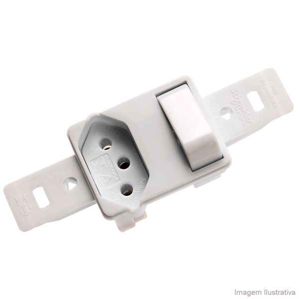 Interruptor simples com tomada 10A 250V sem placa Claris Prime