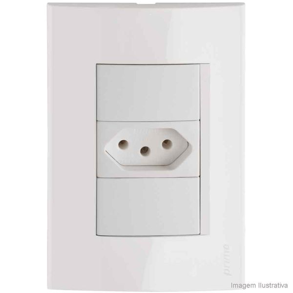 Conjunto montado de tomada 10A com placa 250V com placa branca Modena Prime Schneider