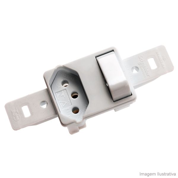 Interruptor paralelo com tomada 10A 250V sem placa Claris Prime