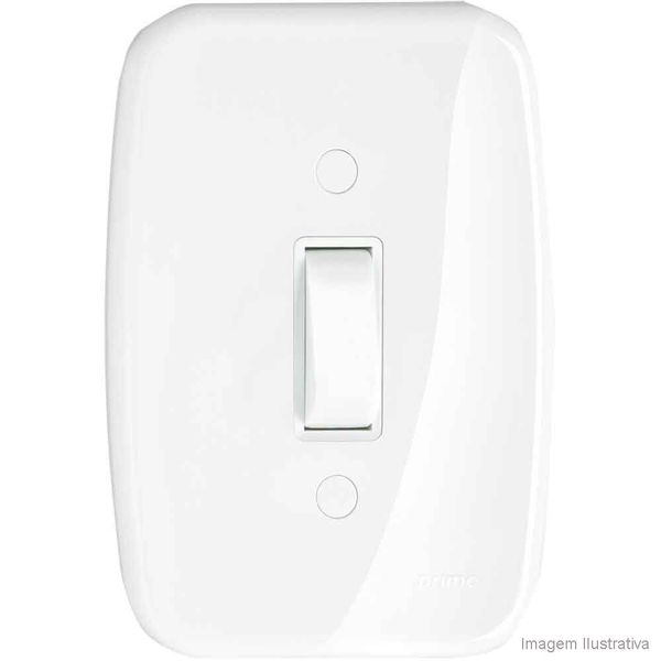 Conjunto montado de interruptor simples 10A 250V com placa branco Claris Prime Schneider