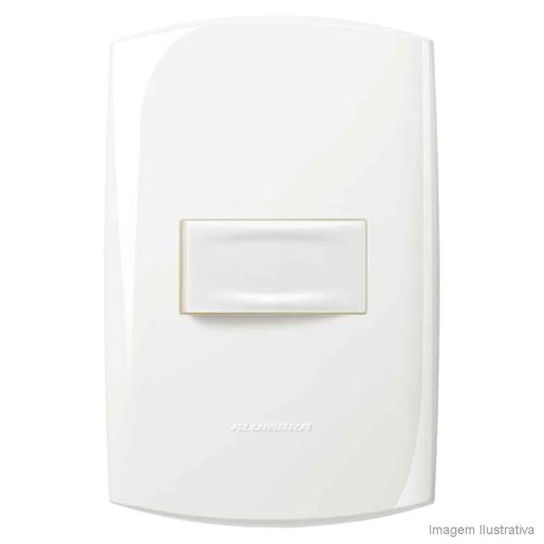 Conjunto montado de interruptor 4x2 simples com placa 10A 250V branco Bliss Alumbra