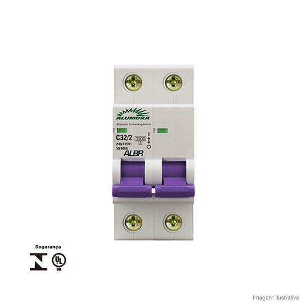 Disjuntor bipolar C32/2 Alumbra