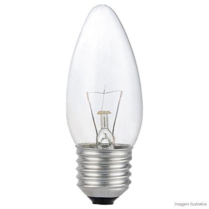 Lâmpada incandescente 127V 40W vela lisa clara Philips