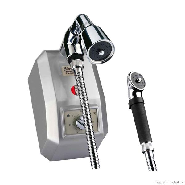 Chuveiro eletrônico 220V temperatura programável cromado KDT