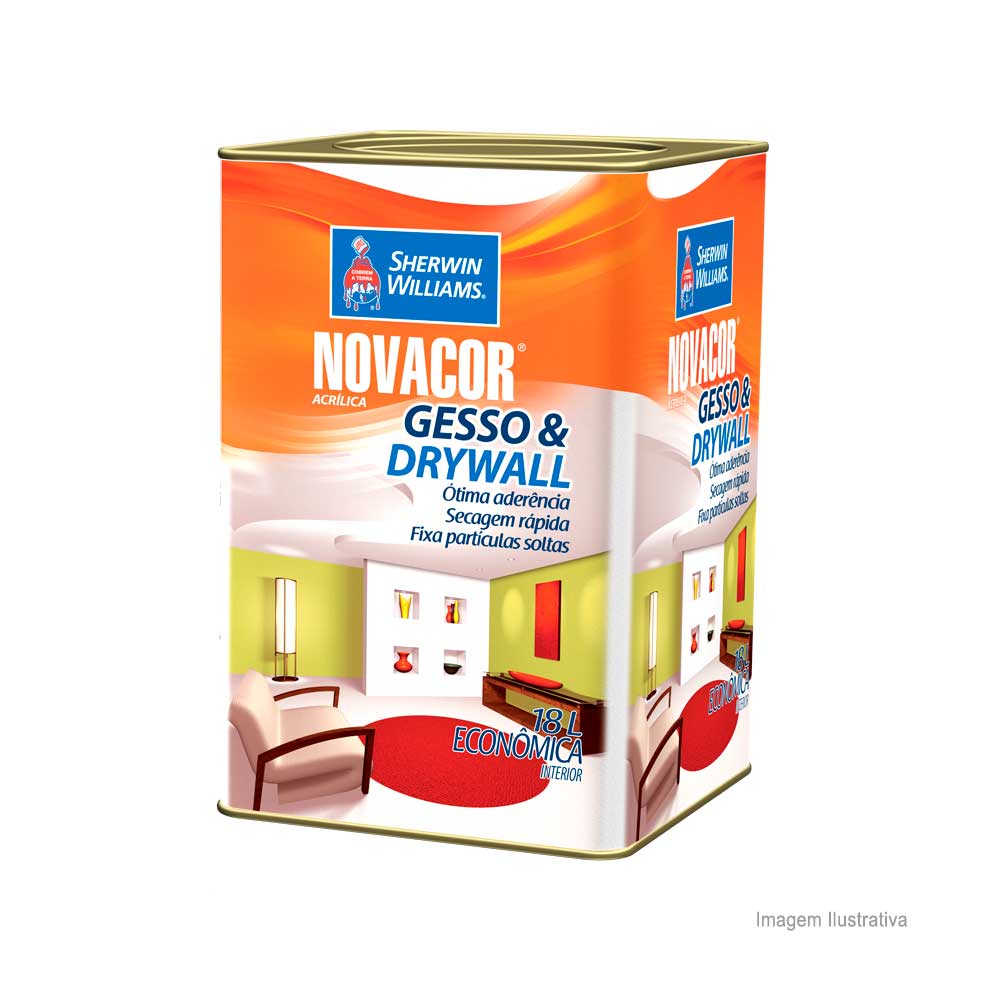Saiba como colocar gesso em casa corretamente 12 Tinta Latex Novacor direto no gesso branco 18 litros Sherwin Williams