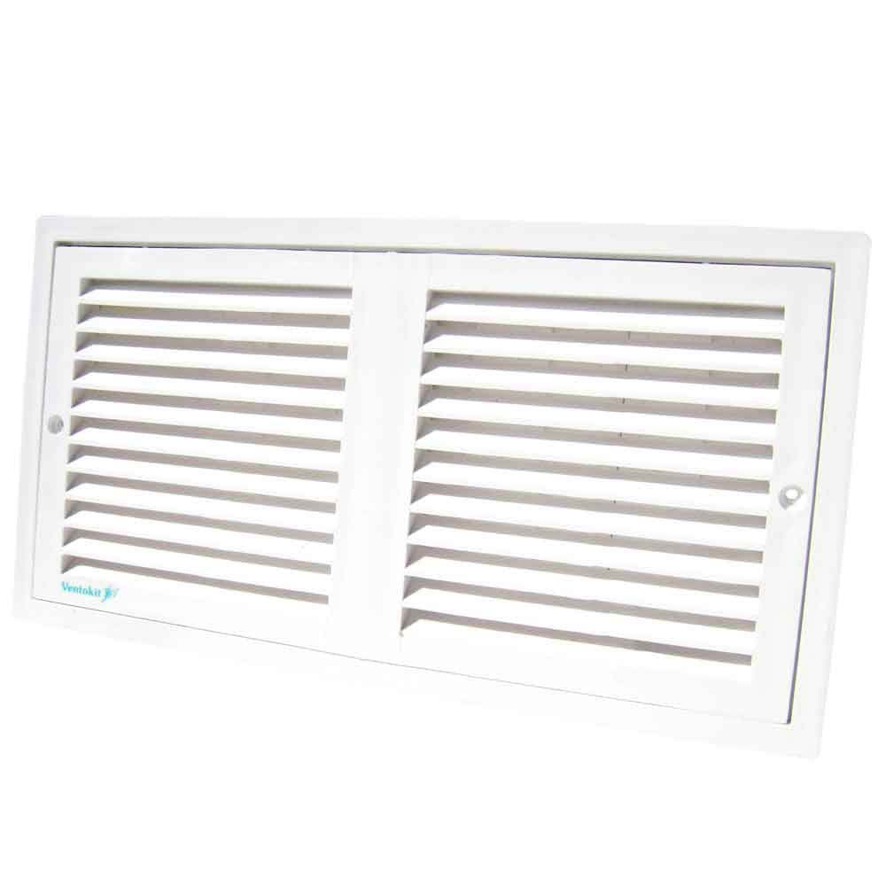 Conheça 4 tipos de ar-condicionado residencial 8 Grade de ventilacao retangular 24x12cm com quadro branca WDB