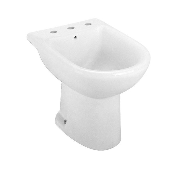 Bidê Três Furos Com Ducha Com Ladrão Riviera Smart Branco Celite