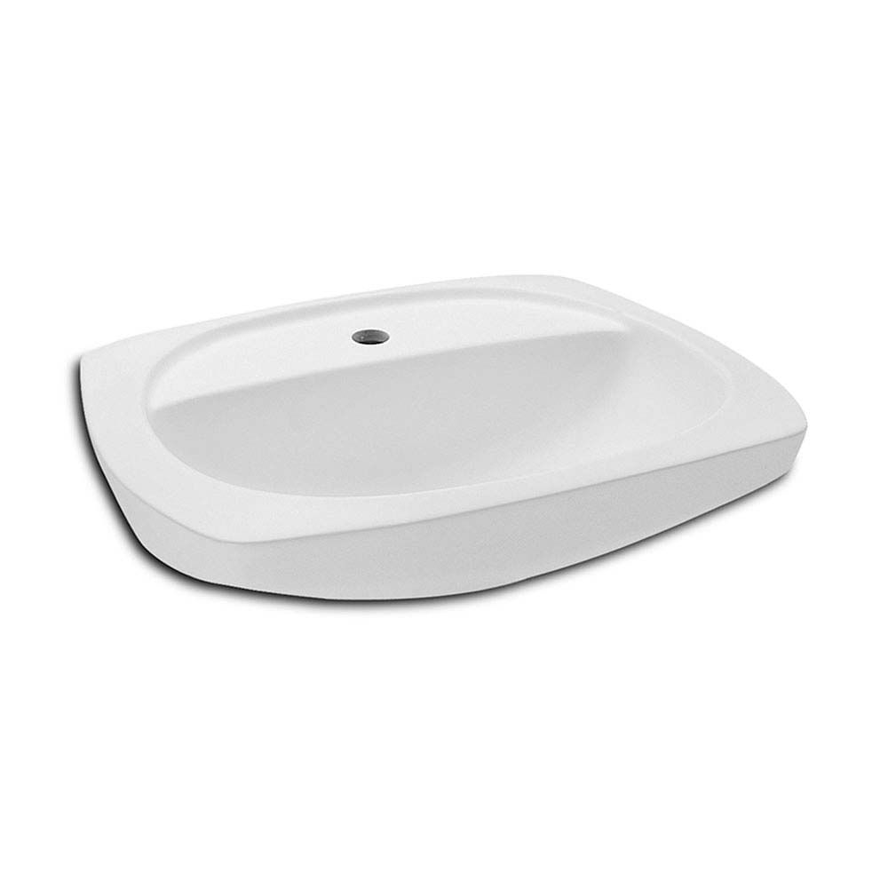 Lavatório Para Coluna 525x425 Furo Central Sem Ladrão Thema Branco Incepa
