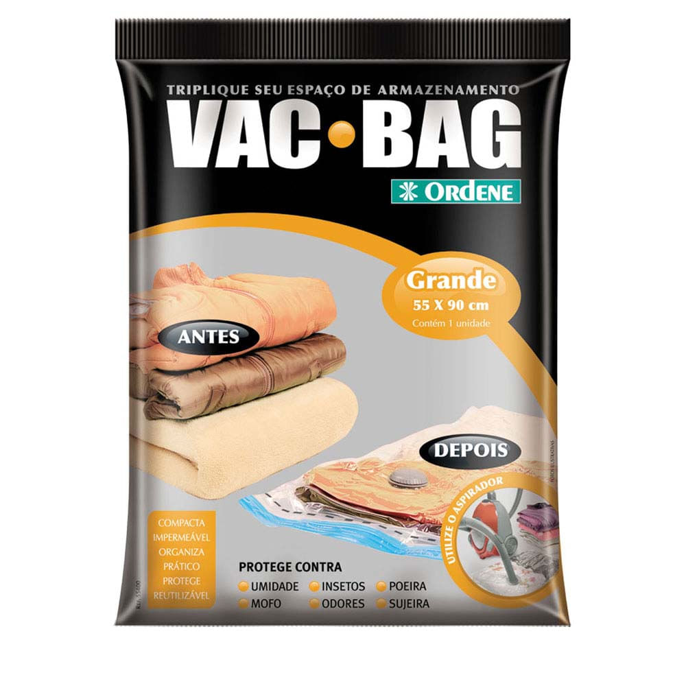 Como usar os sacos a vácuo para roupas e quais as suas vantagens? 1 Saco para armazenamento a vacuo Vac Bag grande transparente Ordene