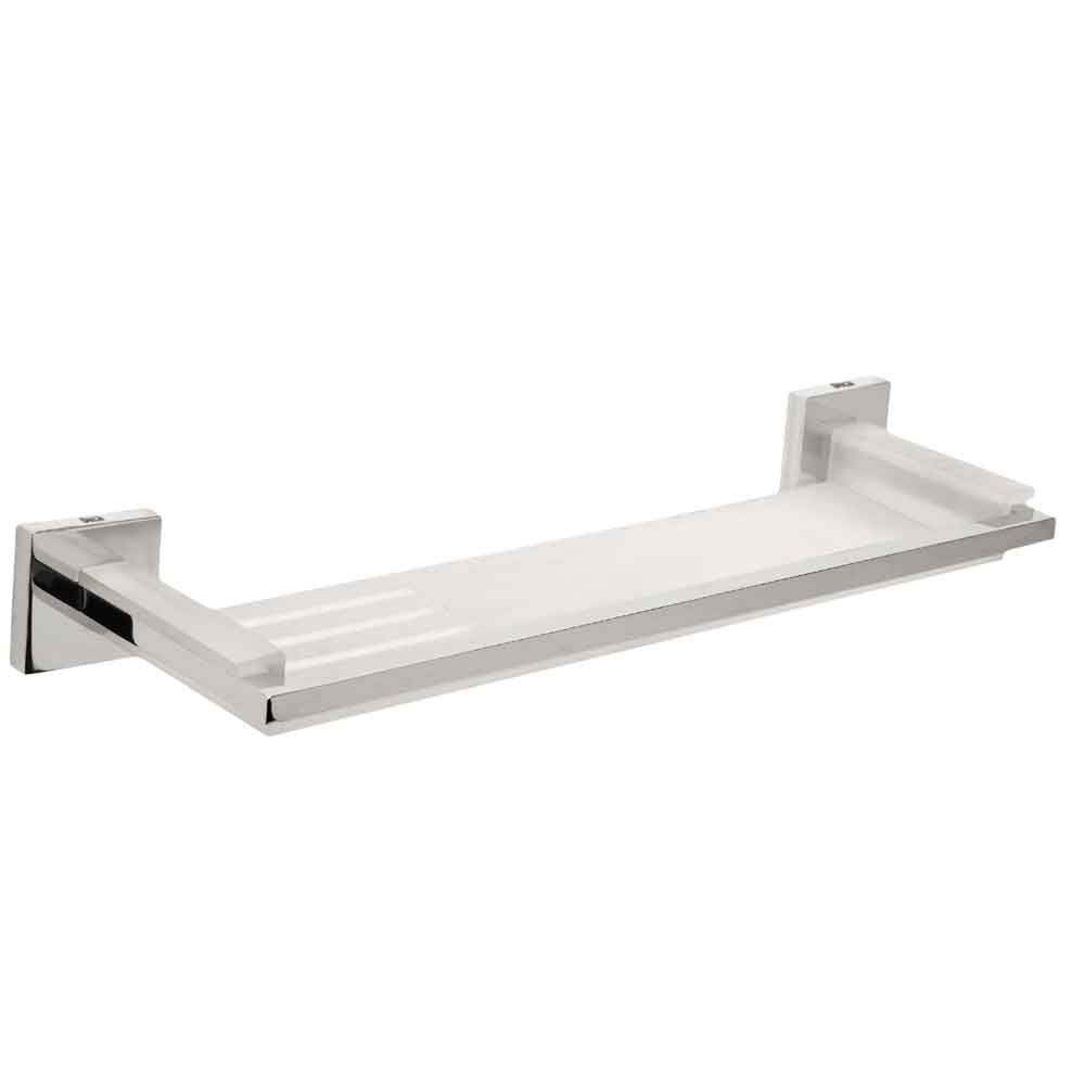 Saiba como usar prateleiras de vidro na decoração da sua casa 11 Prateleira em resina cromada Clean Deca