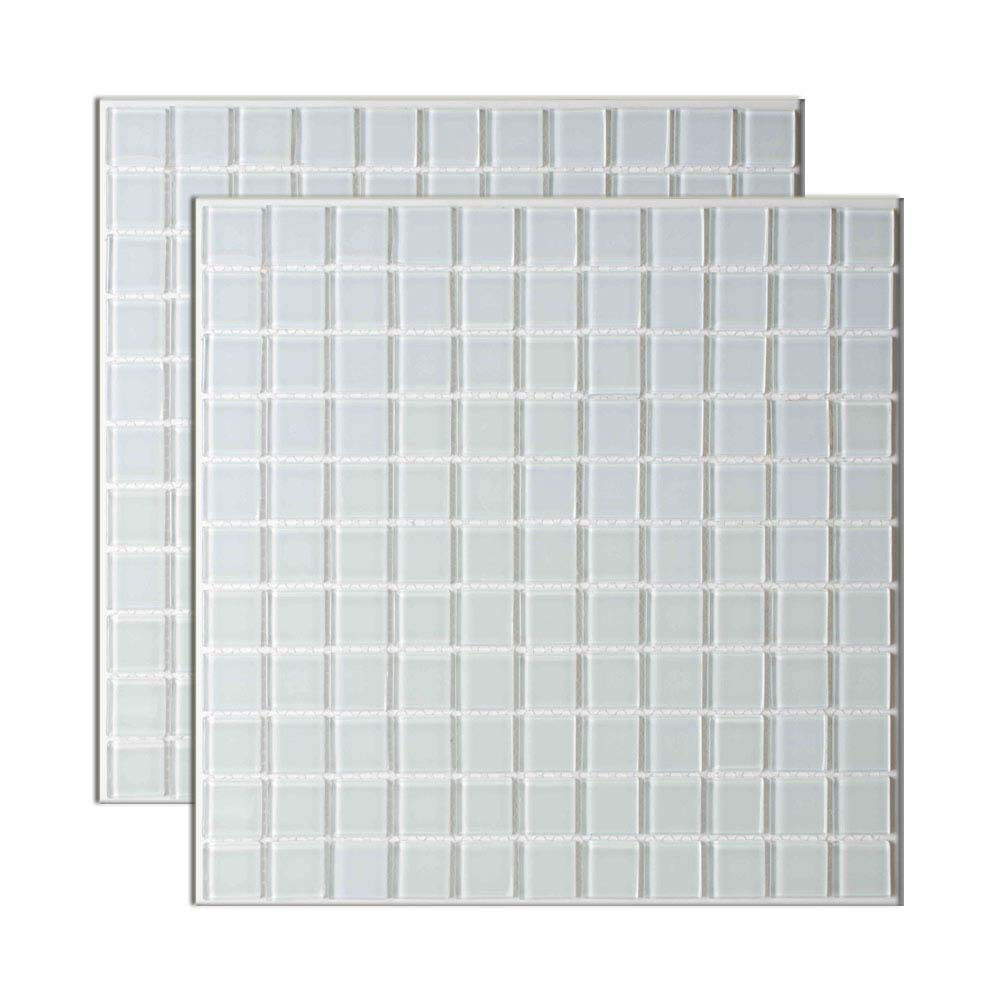 Cobertura de pergolado com vidro: tudo sobre ela! 11 Pastilha de vidro 30x30cm branco gelo Vidro Real