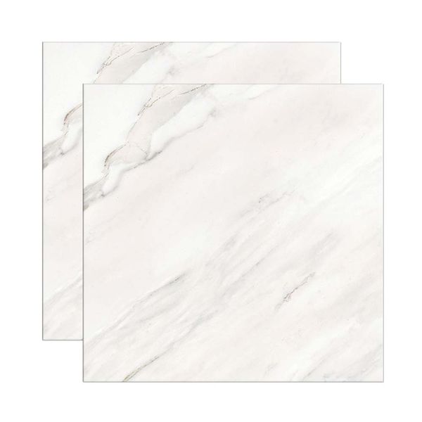 Piso Cerâmico Esmaltado 61x61cm Caixa com 2,23 m² Brilhante Extra Cinza Carrara Formigres