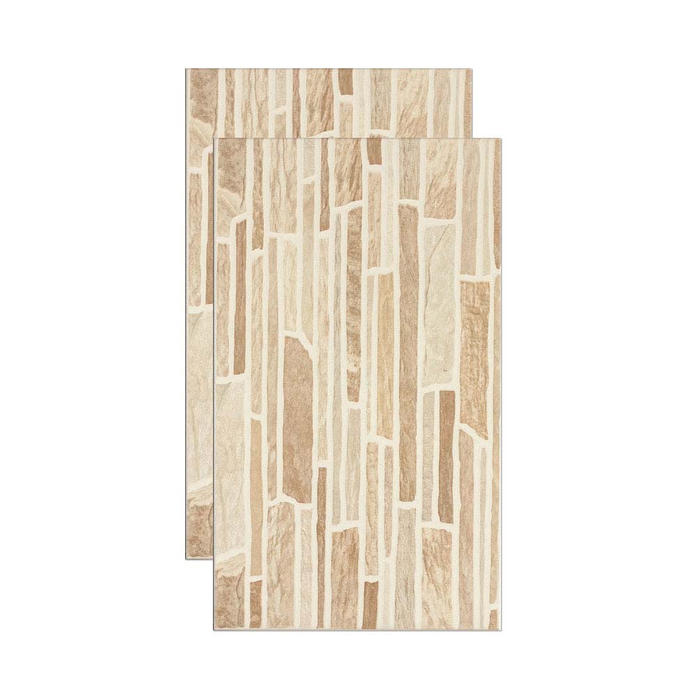 Revestimento de parede bold 33x57cm Rochedo acetinado marrom e bege Triunfo (7898336012681)
