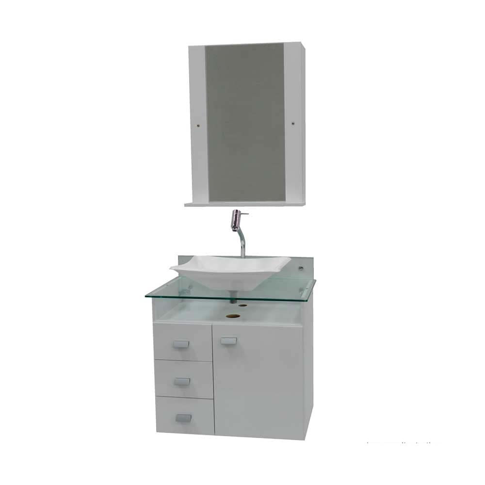 Como escolher cuba para banheiro em 4 passos simples 11 Gabinete para banheiro Classic 62cm branco Bonatto
