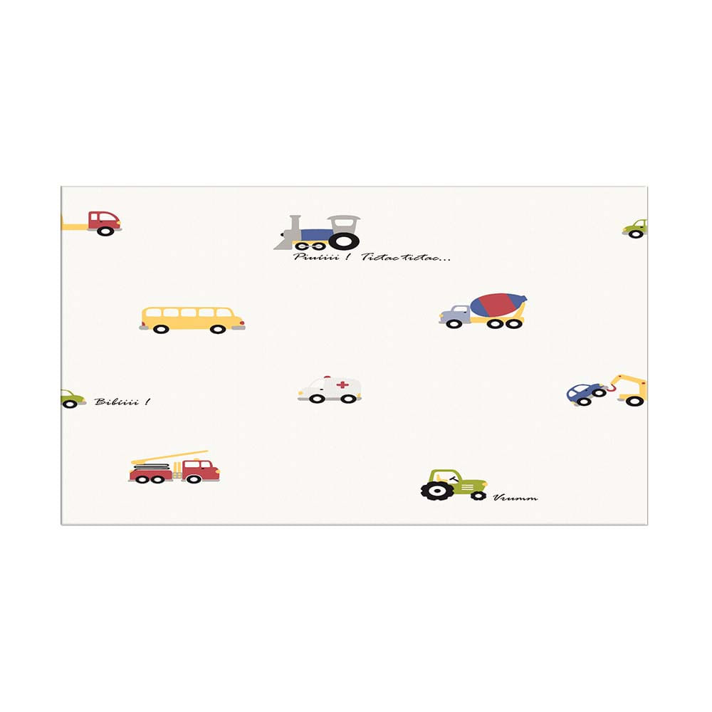 Papel de parede infantil com fundo branco Transportes 52cm x 10m vinilico