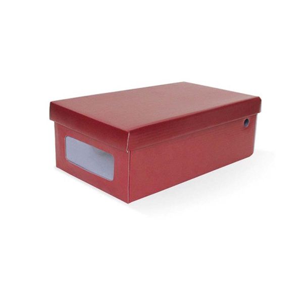 Caixa organizadora com visor retangular para sapato marsala Boxmania