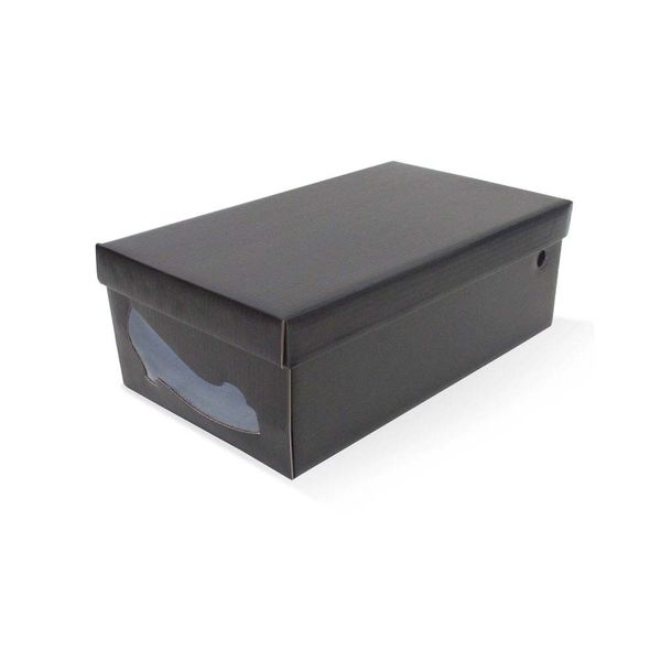 Caixa organizadora com visor retangular para sapato preto Boxmania