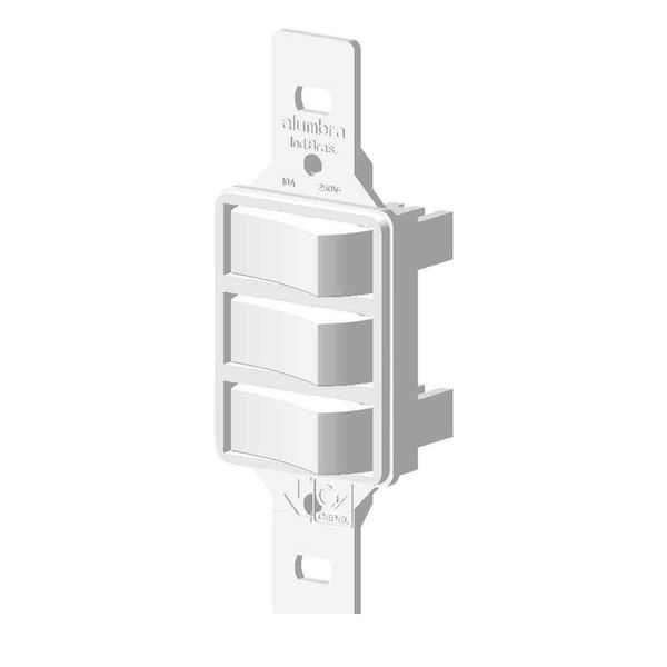 Interruptor triplo simples sem placa branco Bari Alumbra