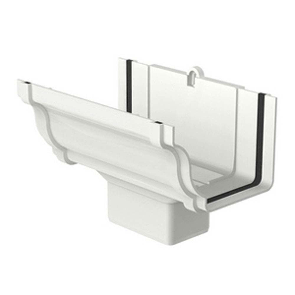 Bocal para calha retangular Aquapluv Style branco Tigre (7897613363379)