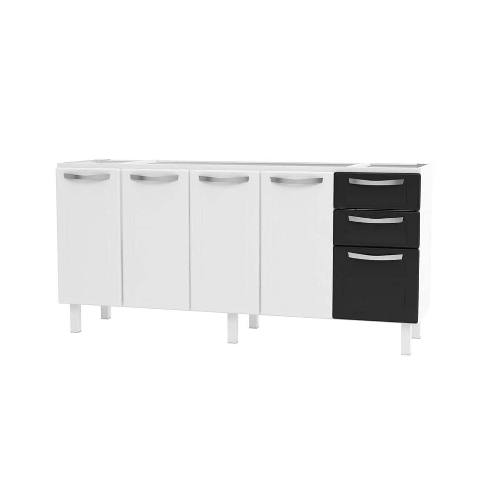 Gabinete De Cozinha A O 192cm Novo Apolo Preto Montado Cozimax Gabinete De Cozinha A O 192cm Novo Apolo Preto Montado Cozimax