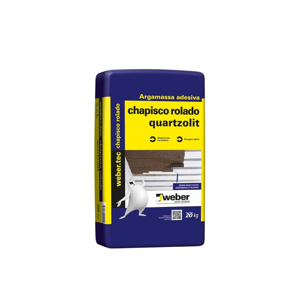 Como pintar parede de chapisco 11 Chapisco Tec Xapisca rolado 20Kg marrom Quartzolit