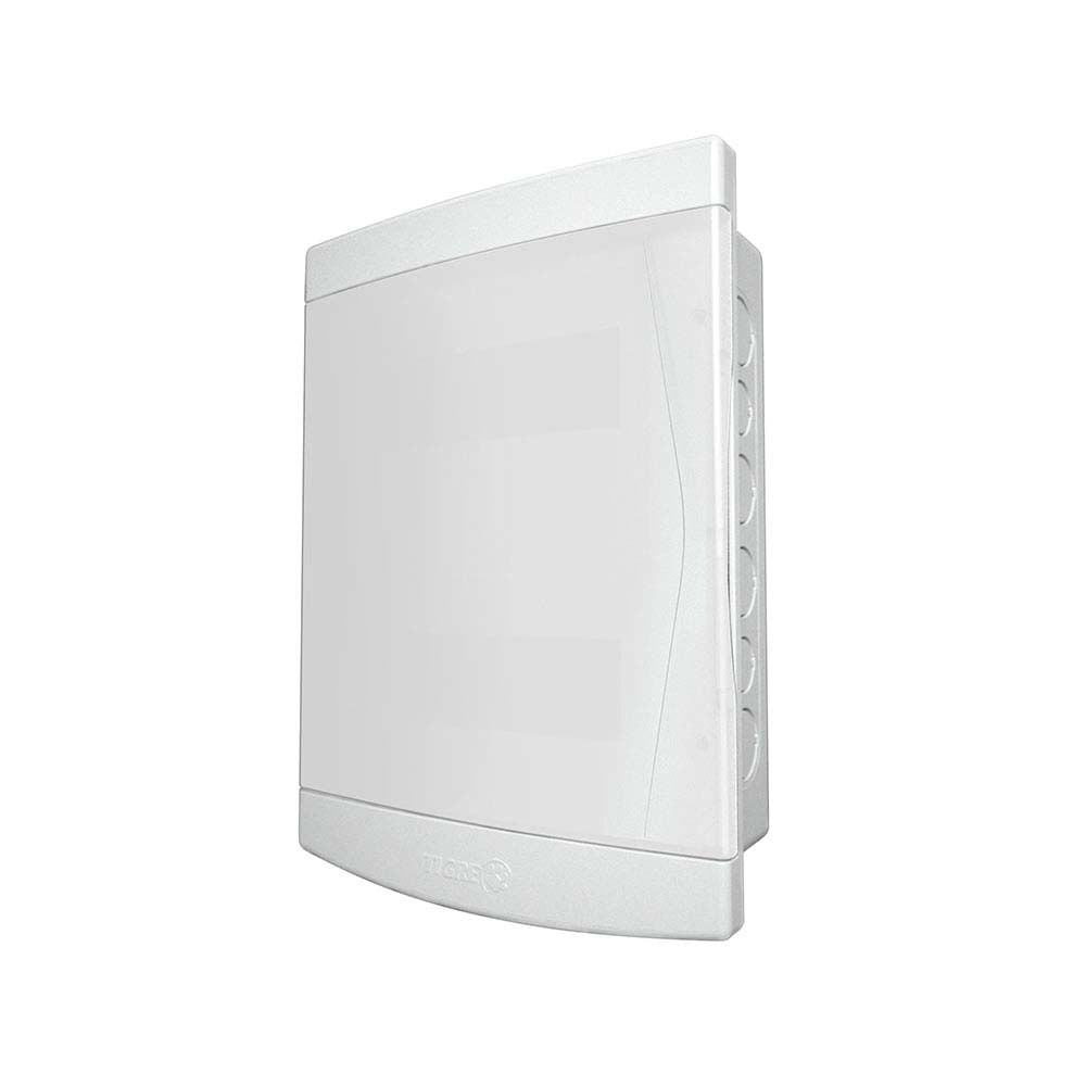 Caixa de distribuição de energia residencial: saiba como ela pode otimizar a sua rede elétrica 4 Quadro 12 16 disjuntores porta branca sem barramento Tigre